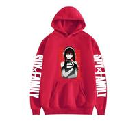 ZMCLZMD Unisex Spy X Family Sudadera con Capucha Cartoon Yor Forger Twilight Pullover De Manga Larga con Estampado Inspirado Anime Bonit para Parejas Oversize Hoodie-Red||x_l