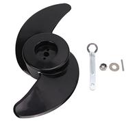 ZMCPODALK Kit de hélice de Repuesto de plástico de ingeniería Negro, Engrosado y de 2 Palas, para Motores Fuera de borda de 12 V y 24 V; hélice de fácil instalación, Resistente a Aguas Poco