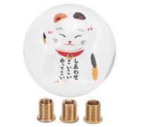 ZMCPODALK Pomo universal para palanca de cambios Lucky Cat, accesorios interiores de acrílico para coche, estilo translúcido con 3 adaptadores M8x1.25 M10x1.5 M10x1.25, diseño profesional