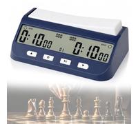 ZMCVOE Reloj Ajedrez Digital, 5 en 1 Reloj de Ajedrez con Bonificación y Temporizador, Profesional Temporizador Ajedrezs, Ajedrezs Profesional Electronico para Casa, Colegio y Torneos, Azul