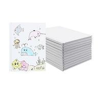 ZMCYN Paquete de 12 libros de tapa dura en blanco de 6 x 8 pulgadas, libro de escritura en blanco sin rayas, cuaderno de tapa blanca para diario, bocetos, escritura (22 hojas/44 páginas cada cuaderno