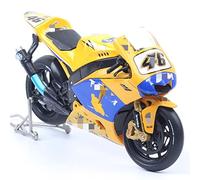 ZMDALI Modelo de Motocicleta para Yamaha YZR M1 2006 Rider #7 Carlos Checa 1/18 Scale Racing Motorcycle Diecast Miniature Vehicle Replica(Blue)