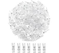 ZMDMAH 100 Pcs Pinzas Fotos PequeñAs, 3 x 25 mm Pinzas PequeñAs, Mini Clavijas Transparentes PequeñAs Pinzas para Fotos Mini Pinzas Fotos PequeñAs para Colgar Fotos Tarjetas Papel Bodas Fiestas