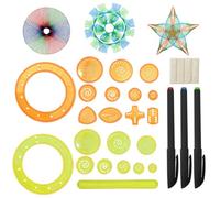 ZMDMAH 28 piezas Spirograph, Spiral Designer, Spirograph Spiral Drawing Toys Set, Spirograph Deluxe kit con 22 ruedas y 3 bolígrafos, Spirograph niños a partir de 4, 5, 6, 7 8