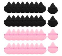ZMDMAH 32 esponjas maquillaje cara, beauty blender, 18 piezas de triángulo negro y 18 esponjas de polvo, borla maquillaje, esponja de maquillaje