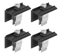 ZMDMAH 4 piezas Abrazaderas de extremo 30mm para instalación de paneles solares Soporte de aleación de aluminio para módulos solares, fijación rápida para sistemas fotovoltaicos de techo y balcón.