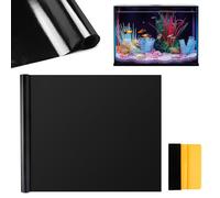 ZMDMAH Adesivo Statico Sfondo Acquario, 40 x 200 cm Pellicola per Parete Posteriore DELL' Acquario, Pellicola Autoadesiva per Acquario Pellicola Adesiva Nera Nero PVC Pannello Posteriore Ritagliabile