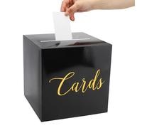 ZMDMAH Caja de tarjetas negra para fiestas bodas tarjetas de regalo para bodas graduaciones cumpleaños baby shower jubilaciones casas abiertas aniversarios
