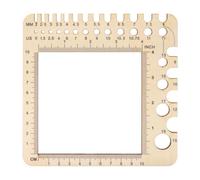 ZMDMAH Medidor de agujas de tejer herramienta para tejer regla para agujas de tejer medidor de agujas de tejer en madera dispositivo de medición de plástico de 2 mm a 15 mm