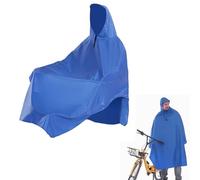 ZMDMAH Poncho de Lluvia para Bicicleta 3XL Azul Impermeable Reutilizable Capa con Capucha Plegable para Ciclismo Desplazamientos Camping y Outdoor