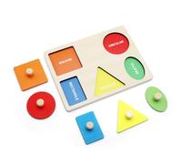 ZMDMAH Rompecabezas de madera rompecabezas geométrico Montessori rompecabezas de madera a partir de 1 año, juguete para aprender colores y formas, juguete educativo adecuado para bebés, niños pequeños