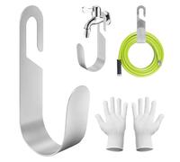 ZMDMAH Soporte para manguera de jardín acero inoxidable para exteriores resistente soporte para manguera de agua, gancho para manguera de riego almacenamiento