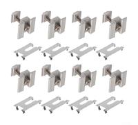 ZMdooreasy 8 piezas de soporte solar fotovoltaico de bloque de voltaje medio, kit de abrazadera de conexión a tierra de aleación de aluminio para instalación segura de paneles, sujetadores versátiles