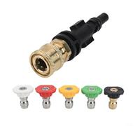 ZMdooreasy Adaptador de lavadora a presión, boquilla de espuma de alta presión, kit adaptador de conexión rápida, con 5 puntas de pulverización para Lavor para Parkside PHD para lavadora a presión Vax