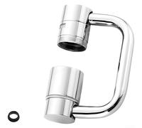 ZMdooreasy Brazo de extensión de grifo de cobre giratorio de 360 grados con giro de doble función, diseño plegable, burbujeador enriquecido con oxígeno, interfaz de rosca estándar para fregadero de