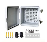 ZMdooreasy Caja de conexiones impermeable para exteriores, caja eléctrica ABS con cierres bloqueables y placa de montaje para controlador solar, CCTV, router, interruptor, gris, 150 x 150 x 90 mm