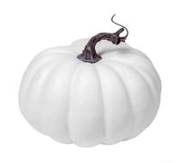 ZMdooreasy Calabazas artificiales de 17 cm para decoración estacional del hogar y del acontecimiento con opciones de construcción y pintura personalizada (calabaza blanca)
