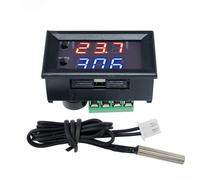 ZMdooreasy Controlador digital de temperatura de doble pantalla, rango de -50 a 110 °C, precisión de ± 0,1 °C, salida de relé de 10 A, termostato de sensor impermeable de 12 V CC para incubadora y