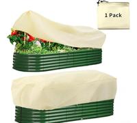 ZMdooreasy Cubiertas de plantas de jardín de tela no tejida transpirable para camas elevadas, protección contra heladas, paños de congelación de invierno que protegen verduras y flores (beige-186 x 92