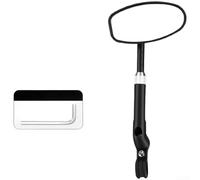 ZMdooreasy Espejo de manillar de bicicleta giratorio de 360 ° ajustable con lente de vidrio de visión amplia para bicicleta de montaña, carretera, extremo de barra o manillar, ajuste 17.5-20 mm, negro