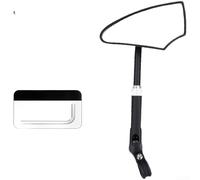 ZMdooreasy Espejo de manillar de bicicleta giratorio de 360 ° ajustable con lente de vidrio de visión amplia para bicicleta de montaña, carretera, extremo de barra o manillar para 17,5-20 mm, negro