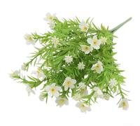ZMdooreasy Flores artificiales de jazmín, plantas falsas realistas de plástico de 7 tenedores con brotes para centros de mesa de boda, decoración del hogar, jardín al aire libre y accesorios de