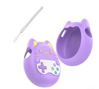 ZMdooreasy Funda de silicona para consola de juegos Tamagotchi Paradise, carcasa protectora anticaídas con correa para el cuello, rosa, azul, morado (morado)