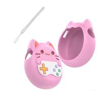 ZMdooreasy Funda de silicona para consola de juegos Tamagotchi Paradise, carcasa protectora anticaídas con correa para el cuello, rosa, azul, morado (rosa)