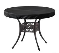 ZMdooreasy Funda para muebles de patio para mesas redondas al aire libre hecha de tela Oxford 600D impermeable con resistencia a los rayos UV y correas ajustables para un ajuste seguro y protección