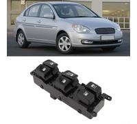 ZMdooreasy Interruptor de control maestro de elevalunas eléctrico | para Hyundai Accent 2007-2010, OEM 935701E110 93570-1E110, pieza de repuesto interior de plástico negro