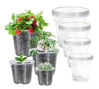 ZMdooreasy Juego de 52 macetas de plástico transparente con agujeros de drenaje, diseñadas para mejorar el desarrollo de las raíces de las plantas y proporcionar una fácil visibilidad de la humedad