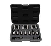 ZMdooreasy Kit profesional de extracción de tornillos de doble cabeza, juego de herramientas de acero cromado con adaptadores de 8 a 19 mm para extracción de tornillos dañados