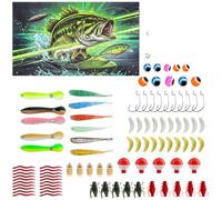 ZMdooreasy Kit profesional de señuelos de pesca con cebos de plástico suave, ganchos y accesorios, juego completo de aparejos en caja de almacenamiento de 15 compartimentos para pescadores de lubina