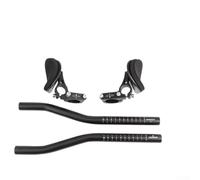 ZMdooreasy Manillar de aluminio con soporte dividido para bicicletas de montaña y carretera, extremos de barra ergonómicos con agarres antideslizantes, compatible con 31,8 mm/26 mm/25,4 mm, ligero