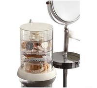 ZMdooreasy Organizador de almacenamiento de joyas transparente de varios niveles con función giratoria de 360 grados para un uso eficiente del espacio (B)