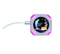 ZMdooreasy Pantalla secundaria refrigerada por agua de 2.1 pulgadas para computadora: conectividad USB-C a USB-A, pantalla redonda de 50 mm 480 × 480 dpi, monitor de monitoreo de chasis ligero (blanco