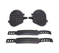 ZMdooreasy Pedales de bicicleta estática con correas de pie, rosca de 1/2 pulgada y 9/16 pulgadas, plataforma antideslizante de plástico y acero para entrenamiento de fitness en casa, color negro (9