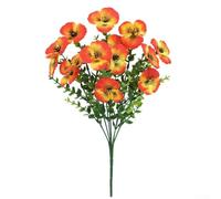 ZMdooreasy Ramo de flores artificiales de pensamiento tricolor violeta de 35 cm, arreglo de flores falsas de PVC para cestas colgantes, macetas, cama de jardín, decoración del hogar de boda de Pascua