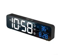 ZMdooreasy Reloj despertador digital LED con batería recargable por USB, pantalla grande que incluye temperatura en grados Celsius y Fahrenheit, función de alarma doble, control de brillo ajustable