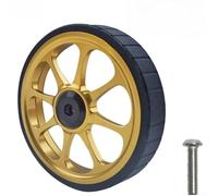 ZMdooreasy Rueda de aleación de aluminio de 82 mm con eje de rodamiento de acero para bicicleta plegable, tornillo M6. Especificación ligera y estable, color negro, rojo, plateado y dorado (dorado)