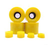 ZMdooreasy Ruedas de monopatín de 60 x 45 mm, 78 A, poliuretano que absorbe los golpes, para tablas dobles y surf callejero, paseo suave en terrenos difíciles (amarillo)