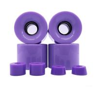 ZMdooreasy Ruedas de monopatín de 60 x 45 mm, 78 A, poliuretano que absorbe los golpes, para tablas dobles y surf callejero, paseo suave en terrenos difíciles (morado)