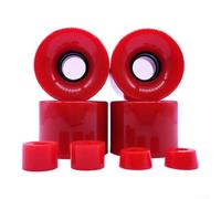 ZMdooreasy Ruedas de monopatín de 60 x 45 mm, 78 A, poliuretano que absorbe los golpes, para tablas dobles y surf callejero, paseo suave en terrenos difíciles (rojo claro)