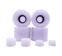ZMdooreasy Ruedas de monopatín de 60 x 45 mm, 78 A, poliuretano que absorbe los golpes, para tablas dobles y surf callejero, paseo suave en terrenos difíciles (blanco)