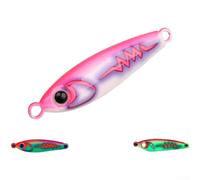ZMdooreasy Señuelo de placa de metal con ojos 3D para pesca de lubina, acción de hundimiento natural en agua turbia, para la noche y para pesca en aguas profundas (100 g, plata)