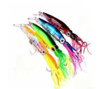 ZMdooreasy Señuelo de pulpo con cola de falda, 14 cm, 43 g, suave para cebo de pesca de tentáculos, plantilla ABS con ojos 3D para lubina, trucha de pez roca, equipo de arrastre de agua dulce de agua