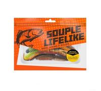 ZMdooreasy Señuelos de pesca de cola de aguja con rosca inversa, cebos de cola de paleta de plástico suave con vientre dividido para lubina, diseño sin malas hierbas para agua salada, paquete de 10