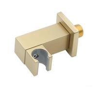 ZMdooreasy Soporte de cabezal de ducha de mano de latón macizo con soporte de montaje en pared, soporte de rociador de baño de cobre para un agarre seguro, acabado negro mate o dorado cepillado