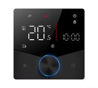ZMdooreasy Termostato de calefacción programable con control giratorio y conexión de aplicación, controlador inteligente de temperatura de 7 días y 6 períodos, pantalla LED, bloqueo infantil, montaje