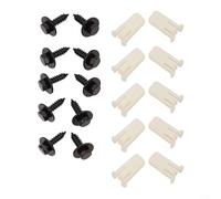 ZMdooreasy Tornillos de tuerca para Ford Fiesta ST150 Transit para Sierra Escort | Clip de ojal expandible para parachoques delantero | Kit de cierre de metal de plástico con pernos | 10 juegos negro